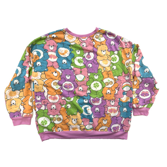 Care Bears Boxy Sweatshirt Womens XL Multicolor All Over Print Pullover Hybrid - Picture 7 of 7